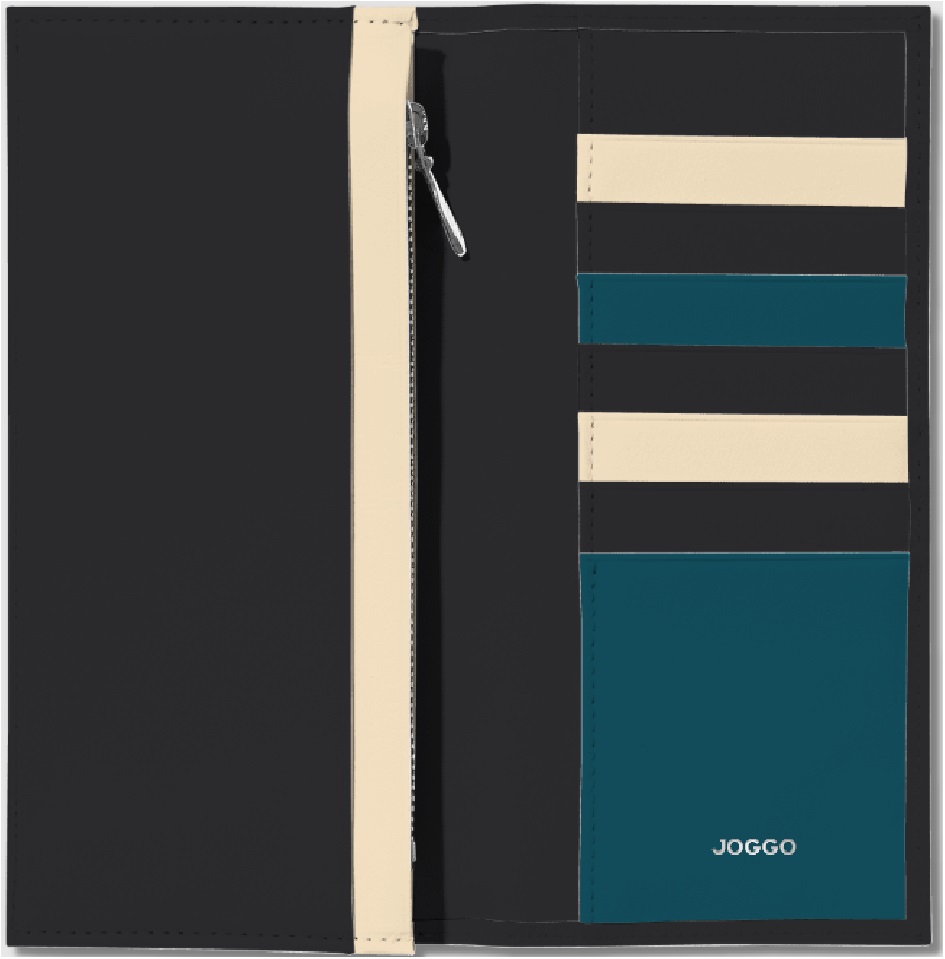 JOGGO(ジョッゴ) 長財布　ブラックベース　配色　例2